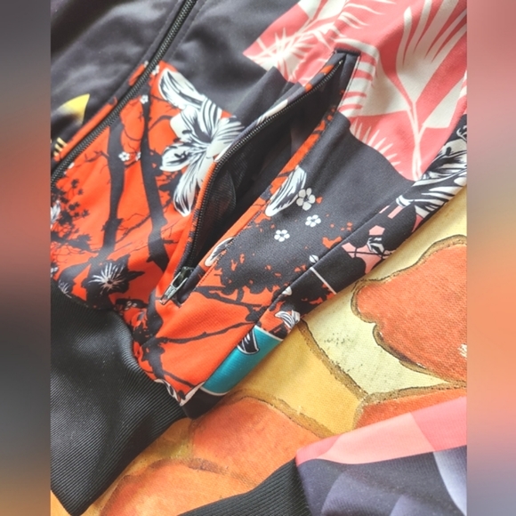 ADIDAS x Farm RIO Black 3 Stripe Trefoil Zip Gym Collect Street Track Jacket XS - Picture 6 of 16